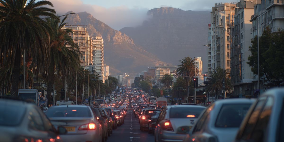 Trafficd Jam in the city of Cape Town