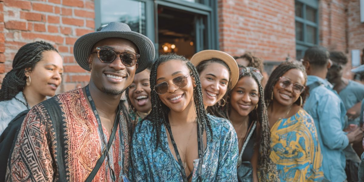 A group of friends attending a music event
