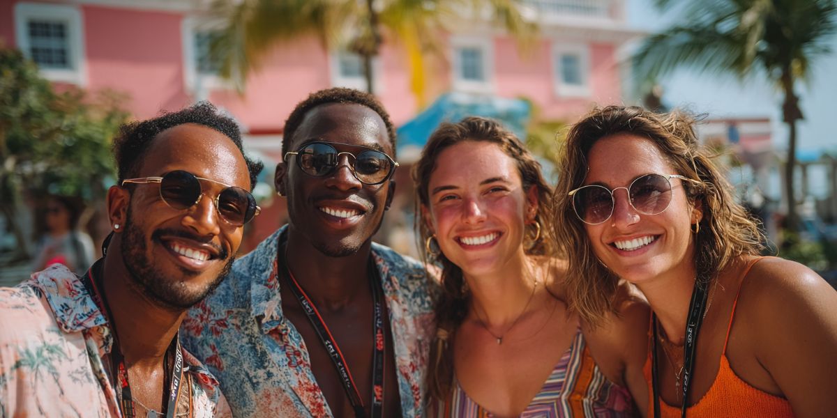 A group of friends travelling together