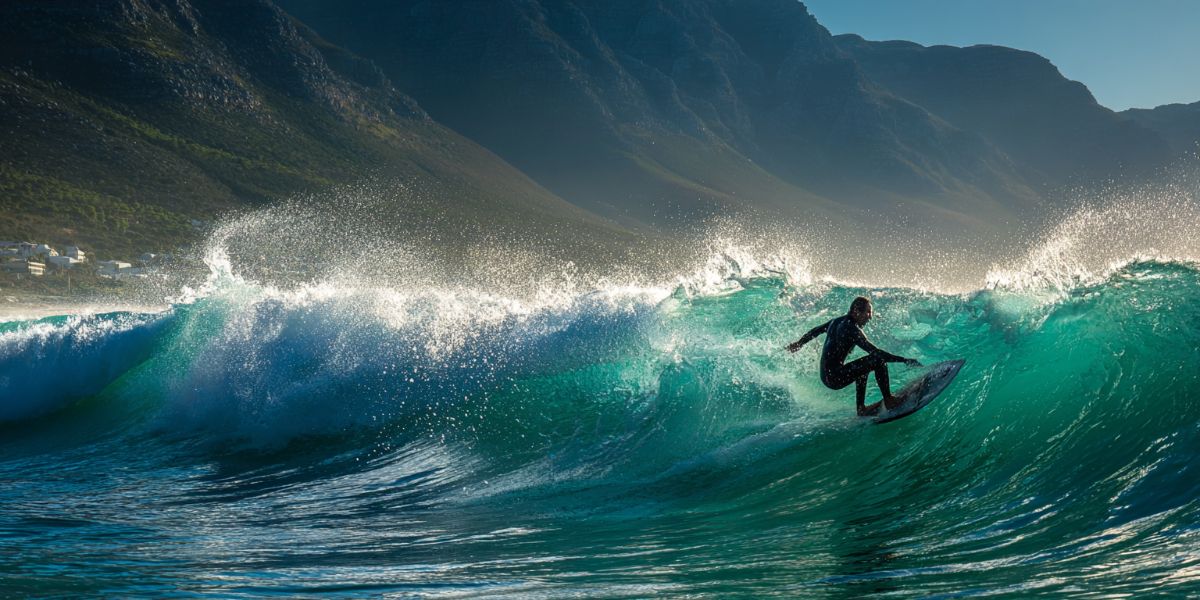 A Man Surfing in the Eastern Cape