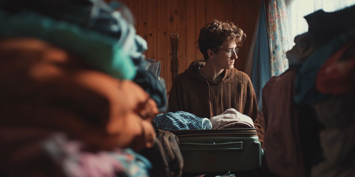 Man packing for a trip