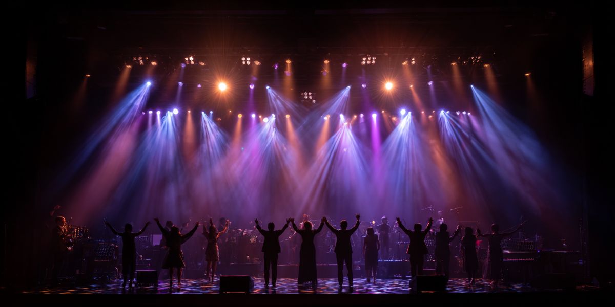 Artists taking a bow after a performance