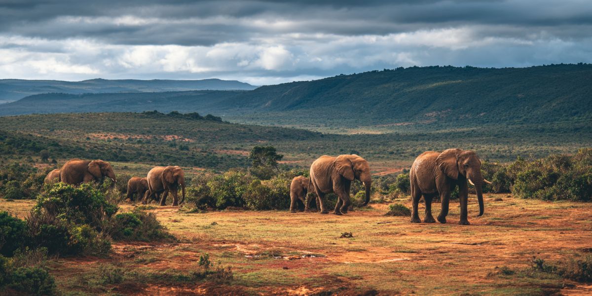 A herd of elephants at the Addo National Park