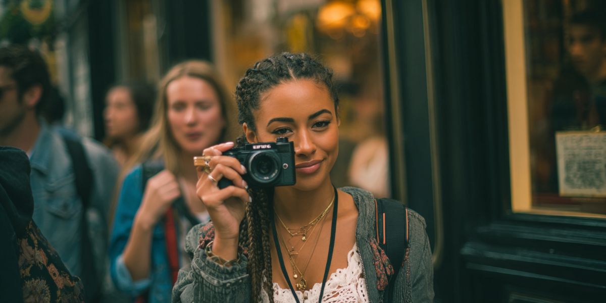 Lady taking a photo with her camera