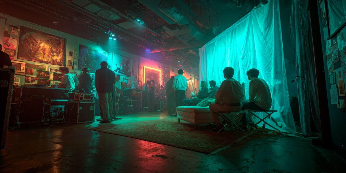 Artists in a green room