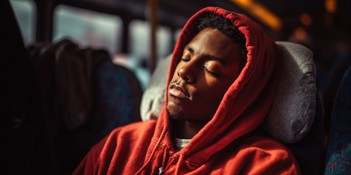 Man Sleeping on the Bus