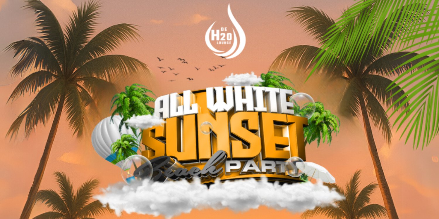 All White Sunset Beach Party